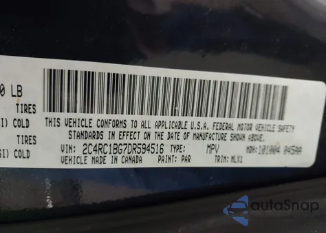 2013 Chrysler Town & Country Touring из США, поврежденный, VIN 2C4RC1BG7DR594516